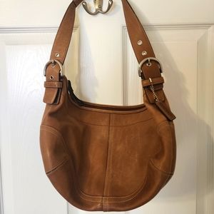 COACH Women's Brown Medium Leather Soho Hobo Hand Bag Purse No. D3S-9464